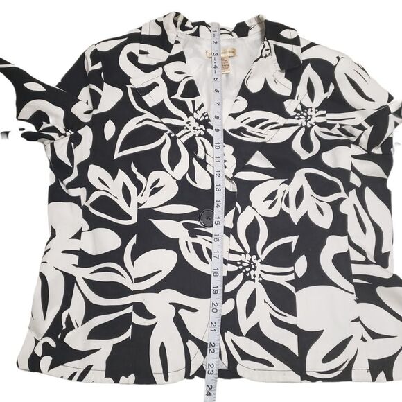 Patricr Christopher White Black Floral One Button Jacket Sz 14 - Picture 8 of 14
